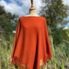 poncho franges cachemire rubine poncho rouille terracota