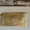 Pocheà bandoulière en cuir lamé gold