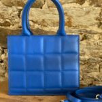 sac cuir bleu electrique