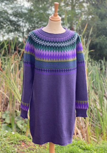robe jacquard violette