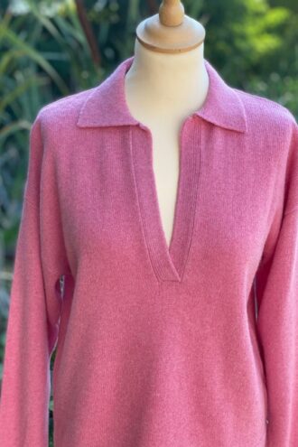 a poil cashmere pull yak rose