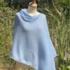 poncho cashmere bleu ciel poncho cachemire bleu ciel