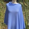 poncho cashmere bleu intense