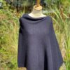 poncho cashmere bleu marine