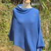 poncho cashmere bleu mer poncho cachemire bleu jean