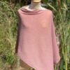 poncho cashmere rose indien poncho cachemire vieux rose