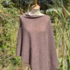 poncho cashmere terre poncho cachemire brun