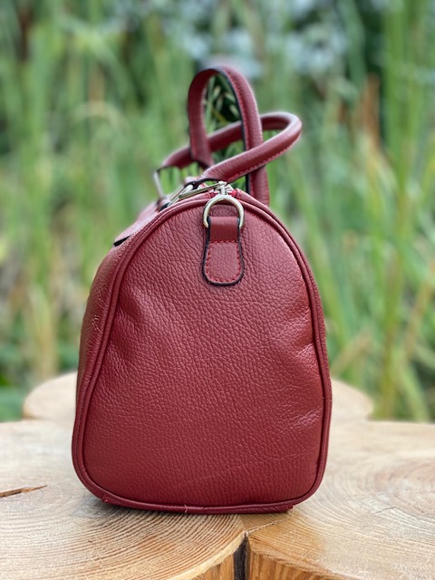 bag leather red italy
