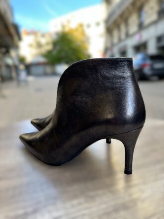 bottines bout pointu cuir lamé