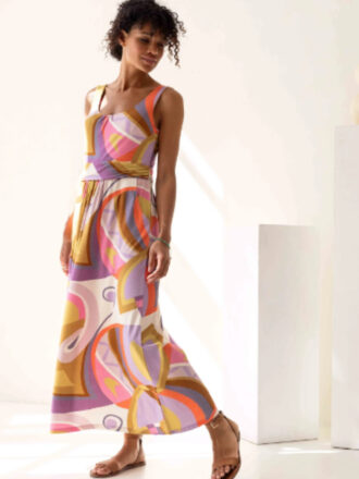 Robe longue à bretelles, pour femme