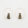 Bijoux-en-porcelaine-laiton-inoxydable Boucles d'oreilles, créoles léopard