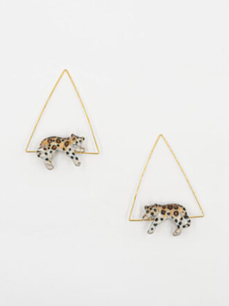 Bijoux Nach, créoles triangle léopard