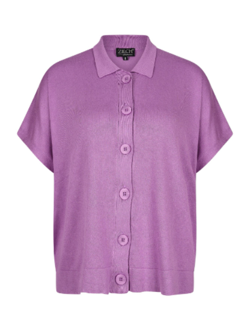 Cardigan oversize lila, chemise chemise