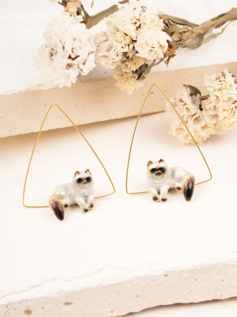 Boucles d'oreilles Nach chat siamois Bijoux Nach dans le centre de Nantes