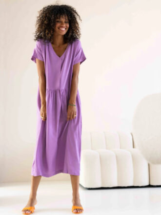 Robe d'été fluide à manches courtes