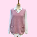 Pull sans manches laine rose intemporel