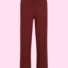 Pantalon souple jambes larges bordeaux tendance