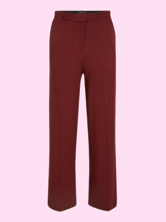 Pantalon souple jambes larges bordeaux tendance
