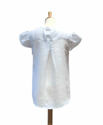 Blouse manches courtes brodée lin