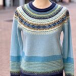 pull jacquard laine bleu