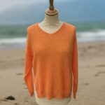 pull orange en alpaga col V