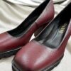 Escarpins-bordeaux-chic-100%-cuir Escarpins bordeaux talon cuir italien