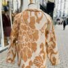 veste créateur laine camel -3 Veste à fleurs en laine chaude