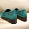 Mocassins Lodi Love en daim vert Mocassins pour femmes à Nantes