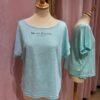 Tee shirt lin bleu pour femme fabriqué en France