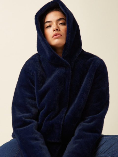 Blouson chaud et doux bleu Boutique de vêtements pour femmes Nantes centre ville