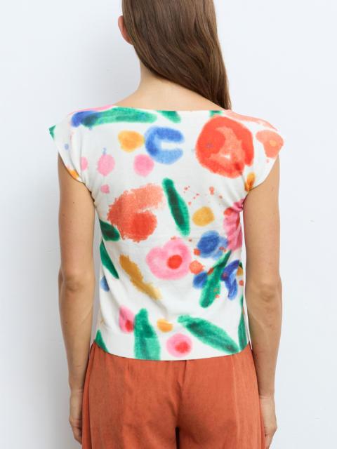 Pull été multicolore à manches courtes Boutique de vêtements pour femmes Nantes centre ville